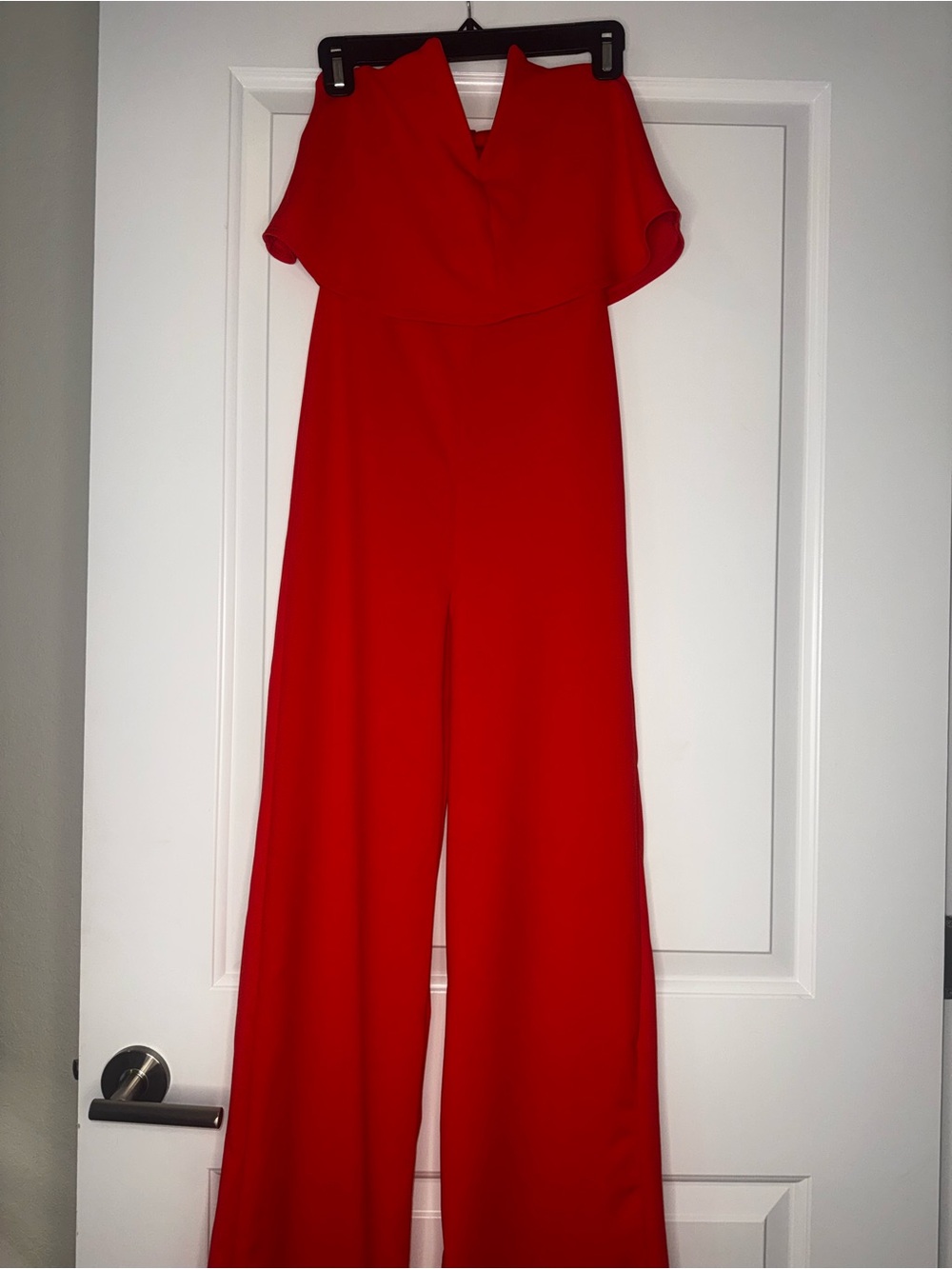 Lulu's Red Strapless Wide-Leg Jumpsuit